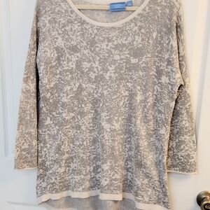 Gold Metallic Ivory Sweater Simply Vera Vera Wang Size Large